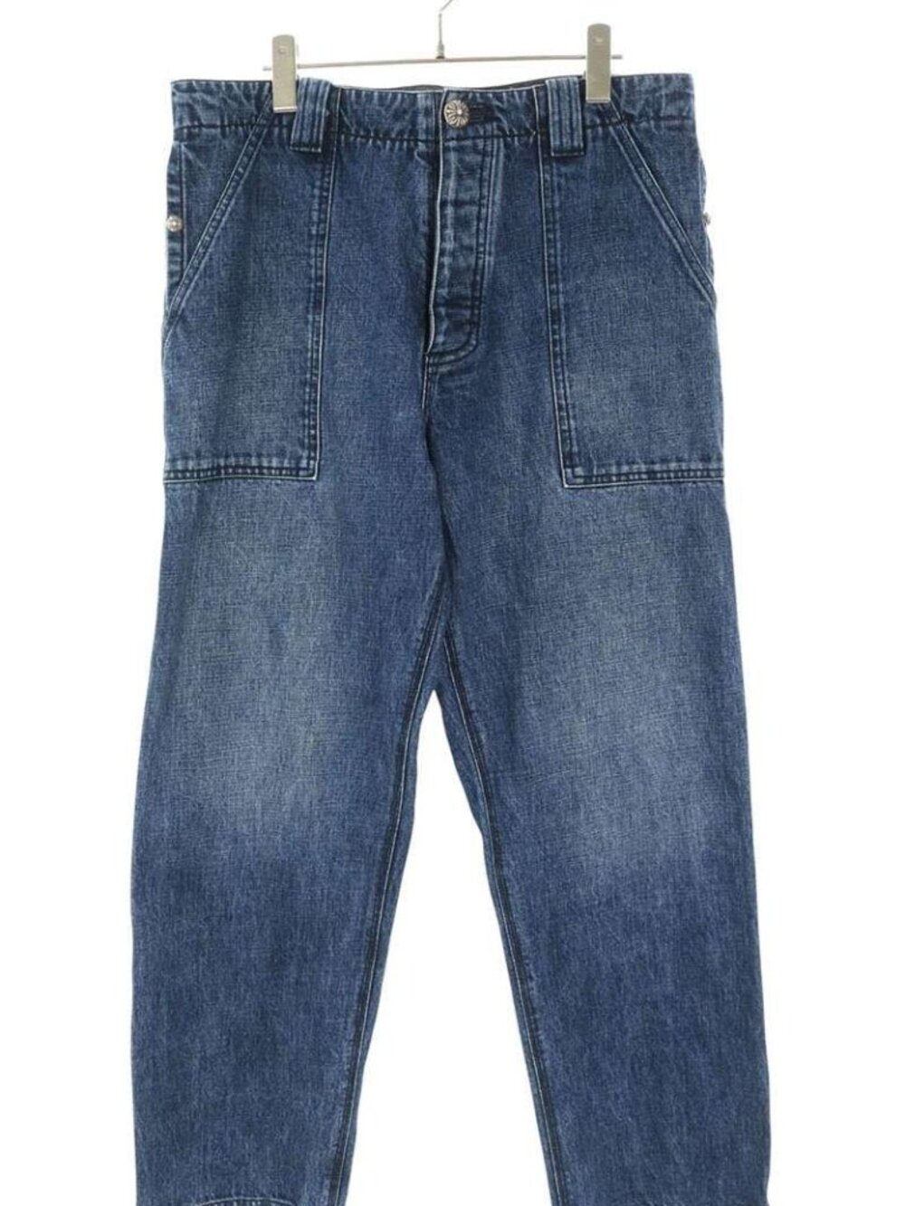 Chrome Hearts Denim Fatigue Cross Ball Button Pants
